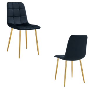 Chaise ELISA pied gold (Disponible en plusieurs coloris)