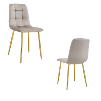 Chaise ELISA pied gold (Disponible en plusieurs coloris)