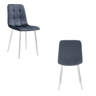 Chaise ELISA pied chrome (Disponible en plusieurs coloris)