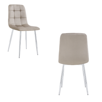 Chaise ELISA pied chrome (Disponible en plusieurs coloris)