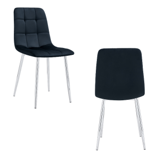 Chaise ELISA pied chrome (Disponible en plusieurs coloris)