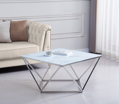 Table basse ALINA pied chrome (Disponible en plusieurs coloris)