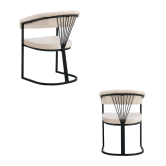 Chaise BRITTANY pied noir (Disponible en plusieurs coloris)