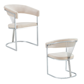 Chaise BRITTANY pied Chrome (Disponible en plusieurs coloris)