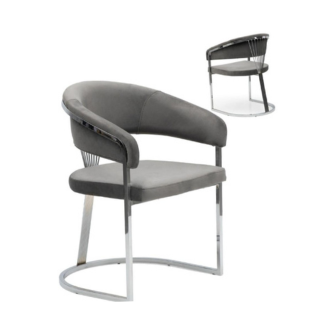 Chaise ANA Tissu velours (Pied chrome)