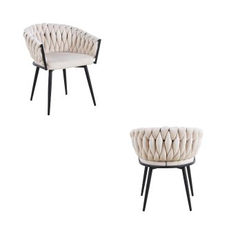 Chaise TRESSE pied noir (Disponible en plusieurs coloris)