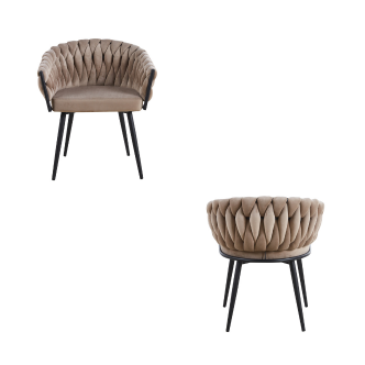 Chaise TRESSE pied noir (Disponible en plusieurs coloris)