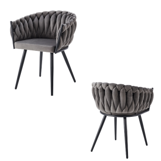 Chaise TRESSE pied noir (Disponible en plusieurs coloris)