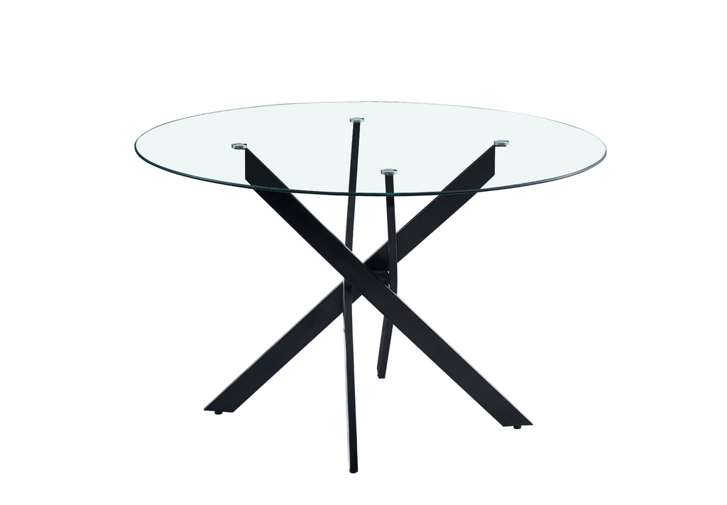 Table à manger Jessica ronde pied noir (Disponible en plusieurs coloris)