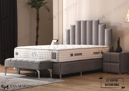 Lit coffre Natura Gris