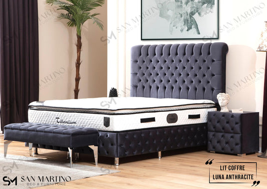 Lit coffre Luna anthracite