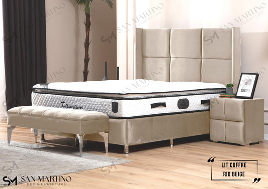 Lit coffre Rio beige