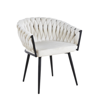 Chaise TRESSE pied noir (Disponible en plusieurs coloris)