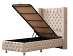 Lit Coffre 1 Place CLOUTE BEIGE