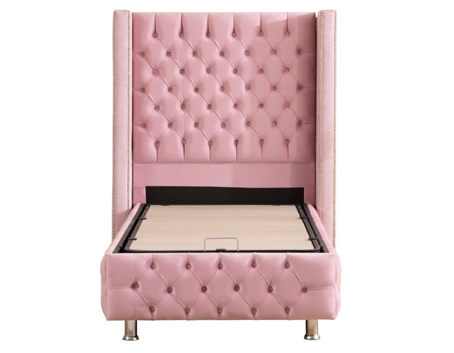 Lit Coffre 1 Place CLOUTE ROSE