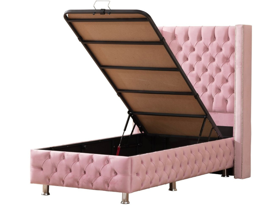 Lit Coffre 1 Place CLOUTE ROSE