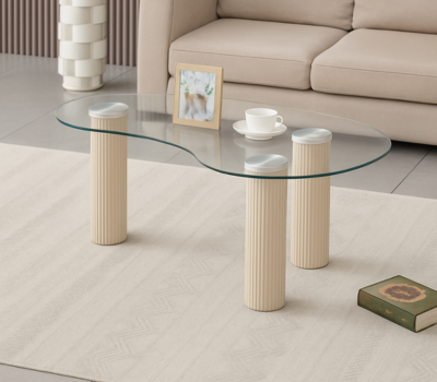 Table basse PYLONE pied beige