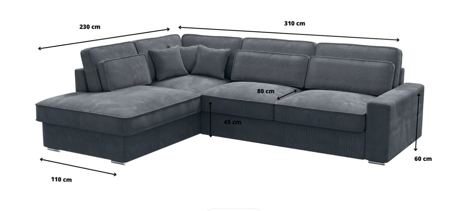 Canapé d'angle LEXUS (Velours côtelé)