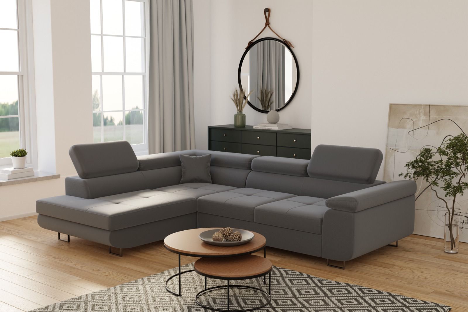 Canapé d'angle Convertible TONY (Velours)