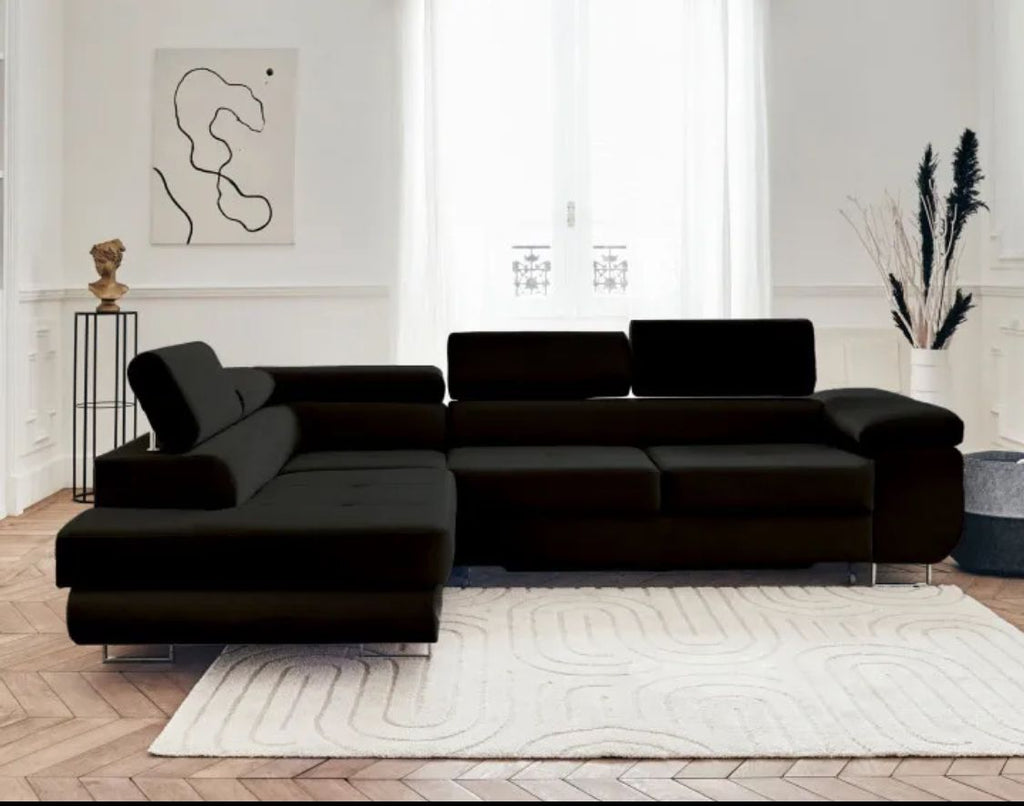 Canapé d'angle Convertible TONY Noir
