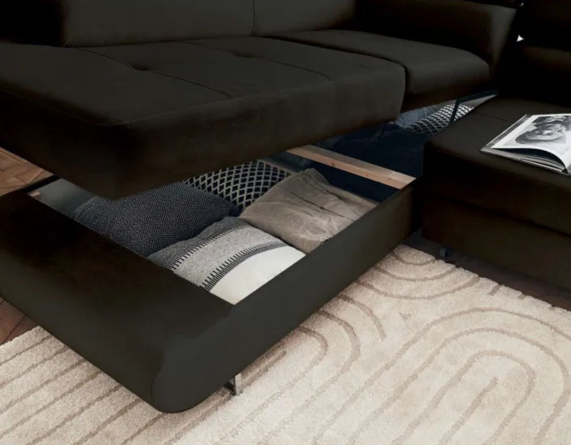 Canapé d'angle Convertible TONY Noir