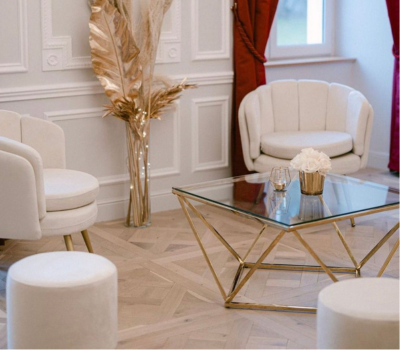 Table basse ALINA pied gold (Disponible en plusieurs coloris)