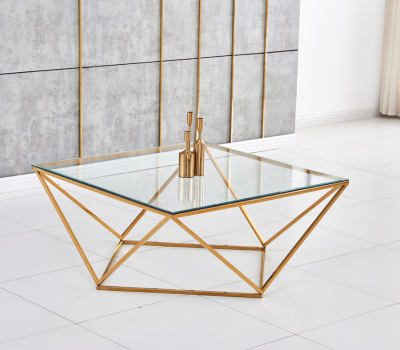 Table basse ALINA pied gold (Disponible en plusieurs coloris)