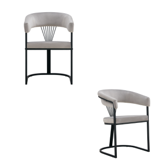 Chaise BRITTANY pied noir (Disponible en plusieurs coloris)