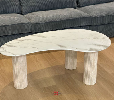 Table basse PYLONE pied beige (Disponible en plusieurs coloris)